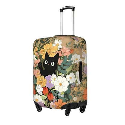 Pattern Luggage Cover Elastic Washable Stain-Resistant Stretchable Baggage Protector Fits 18-28 Inch Luggage (Cat, Large) - size: Large, style: Cat