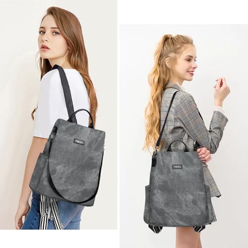Fmeida Convertible Backpack Purse for Women Anti Theft Travel Backpack Grey - color: Grey