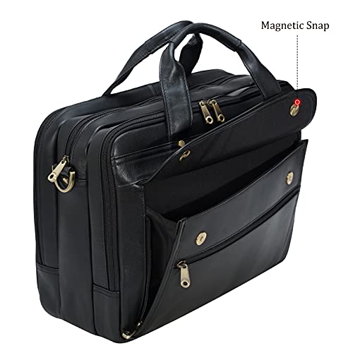 Polare Napa Leather 16" Business Briefcase Laptop Messenger Bag for Men