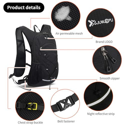 DOJUNS Hiking Backpack Lightweight Travel Backpack 20L Waterproof Hiking Daypacks Camping Backpack for Men Women (Black) - color: Black