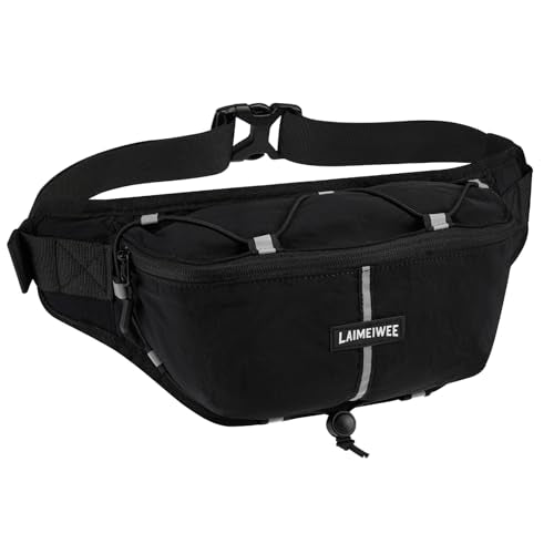2LFanny Pack for Women Men, Anti‑theft Waist Bag with RFID Blocking - color: Black