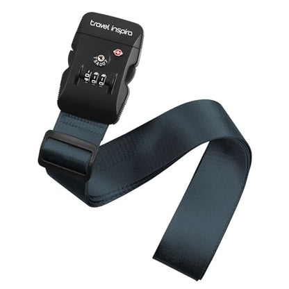 Travel Inspira Heavy Duty Luggage Straps with TSA Lock Navy Blue - color: Navy Blue