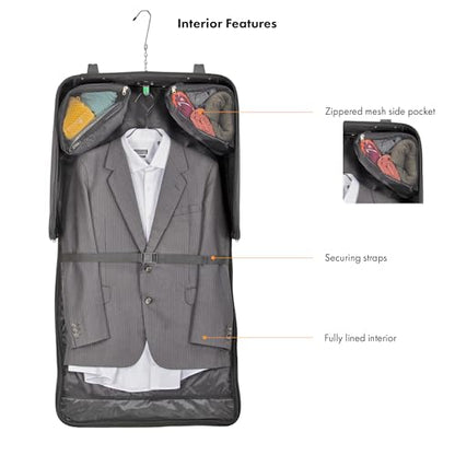 Travel Select Amsterdam Business Rolling Garment Bag, Softside Expandable Rolling 2-Wheeled Suit Carrier, Navy, One Size - color: Navy