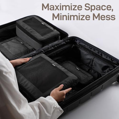 EPICKA TripCozy Compression Packing Cubes, 4 Set, Dark Grey - color: Dark Grey, size: Set of 4