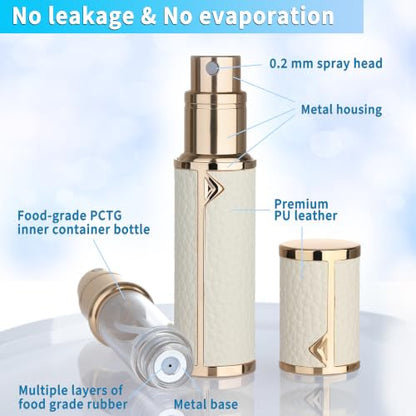 5ml Refillable Travel Perfume Atomizer Spray Bottle, Cologne Sprayer, White - color: White