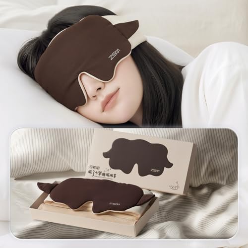 Coffee Sheep Sleep Mask Soft Comfortable Blackout Sleeping Eye Mask - color: Coffee