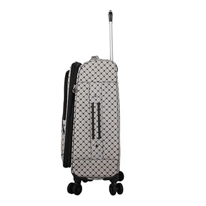 Steve Madden Designer Luggage Collection - Lightweight Softside Expandable Suitcase for Men & Women - Durable 20 Inch Carry On Bag with 4-Rolling Spinner Wheels (Noble Black/Grey, 20in) - color: Noble Black/Grey, size: 20 Inches