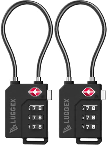 LUGGEX 2 Pack TSA Locks for Luggage, Luggage Locks TSA Approved - size: 2