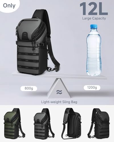Somago Sling Crossbody Backpack Chest Bag Single Shoulder Daypack Grey - color: Grey