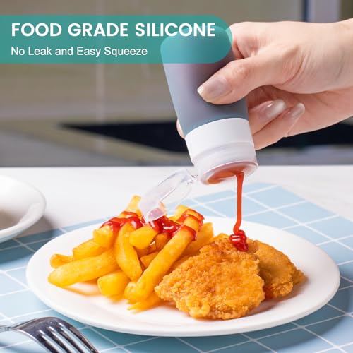 MICEBAY 2 oz Condiment Squeeze Bottles, Leakproof Salad Dressing Container - color: Mint, size: 2 OZ