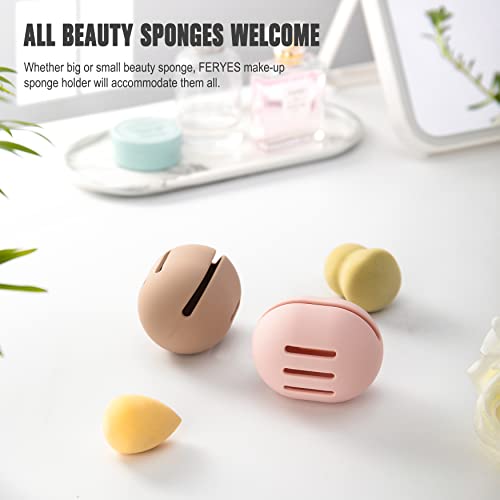 FERYES Makeup Sponge Holder – Shatterproof Eco-Friendly Silicone Beauty Make Up Blender Case for Travel - Pink - color: 1 Pc Pink