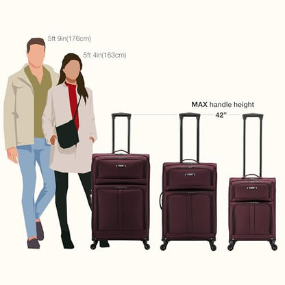 U.S. Traveler Anzio Softside Expandable Luggage with Spinner Wheels, Burgundy, 26-Inch Medium - color: Burgundy, size: 26-Inch Medium