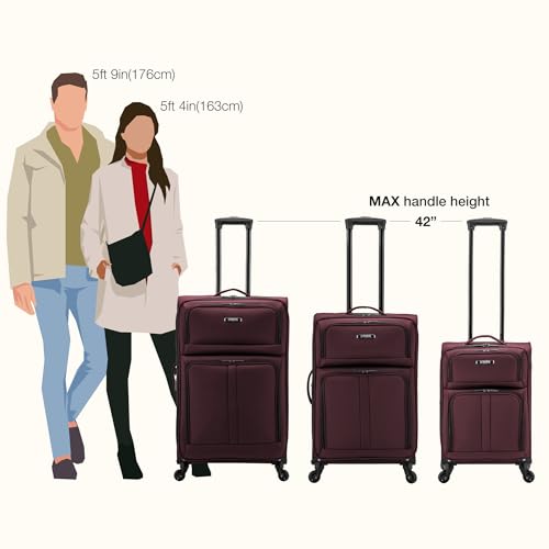 U.S. Traveler Anzio Softside Expandable Luggage with Spinner Wheels, Burgundy, 26-Inch Medium - color: Burgundy, size: 26-Inch Medium