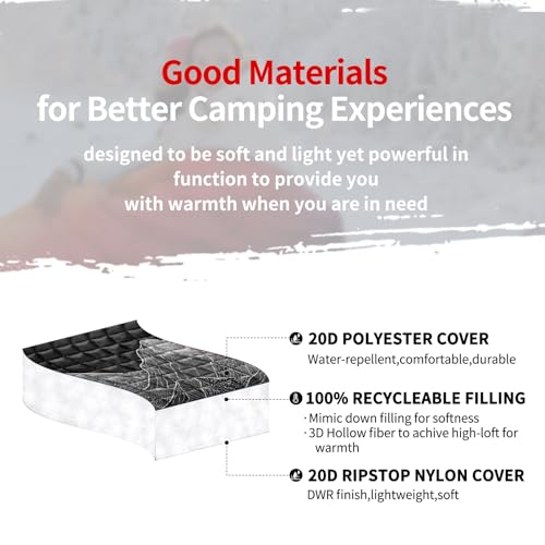 zzlamb Outdoor Puffy Camping Blanket, Down Alternative Camp Quilt - color: Snowy Denali in the Nightfall, size: 39x55''