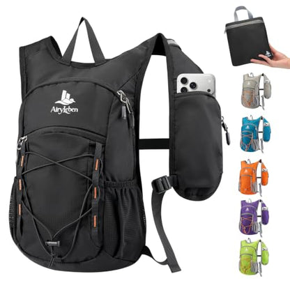 14L Small Hiking Backpack, Packable Travel Daypack for Men Women - color: Black