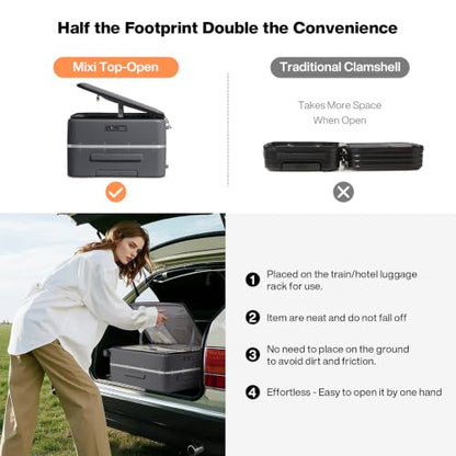 mixi 26 Inch Large Checked Luggage PC Hard Shell Suitcase Top Opening Aluminum Frame Travel Suitcases with Wheels, Rock Gray - color: Rock Gray, size: 26 inch