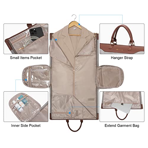 Garment Duffle Bags for Travel,Carry on Garment Bag with Shoe Compartment - color: Caramel