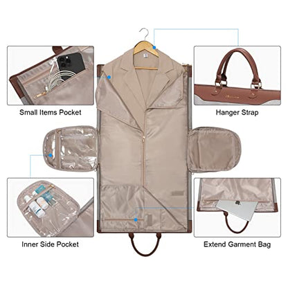 Garment Duffle Bags for Travel,Carry on Garment Bag with Shoe Compartment - color: Caramel