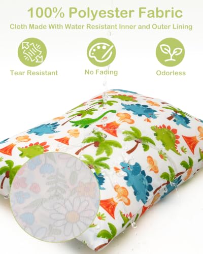 ALVA 2pcs Wet Dry Bags for Diaper Bag Waterproof Reusable with Two Pockets - color: Cute Dinosaurs