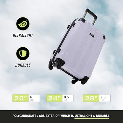 Kenneth Cole REACTION Out of Bounds Lightweight Hardshell 4-Wheel Spinner Luggage, Lavender, 28-Inch Carry On - color: Lavender, size: 28-Inch Checked