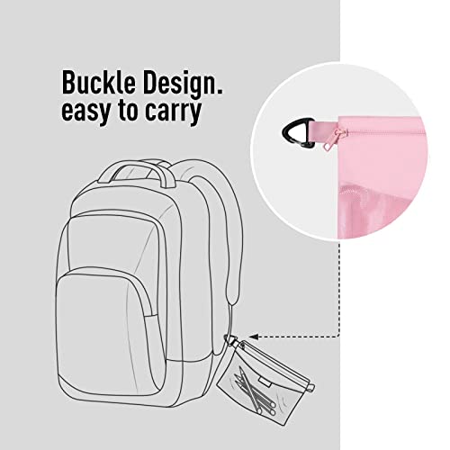pack all Water-Resistant Zipper Pouch, Mesh Zipper Bag, 8.66"x5.91" - color: Pink, size: Small