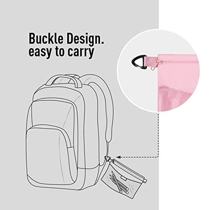 pack all Water-Resistant Zipper Pouch, Mesh Zipper Bag, 8.66"x5.91" - color: Pink, size: Small
