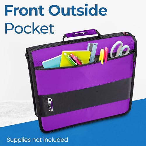 Case-it School Zipper Binder | 2" O-Rings | 350-Sheet | D-251 Deep Purple - color: Deep Purple, size: 6 Pack