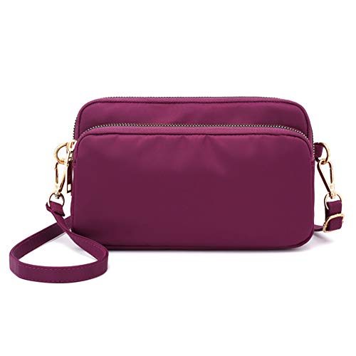 MINTEGRA Crossbody Bag for Women, Lightweight Purses Nylon Small Shoulder Bag Satchel - color: Purple