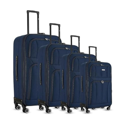 Mirage Grace 4 Piece Expandable Softside Luggage Set, Navy - color: Navy