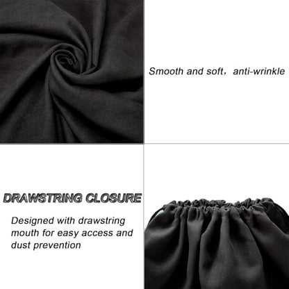 2 Piece Set Dust Cover Bags for Handbags,Purses,Shoes,and Boots - color: Black