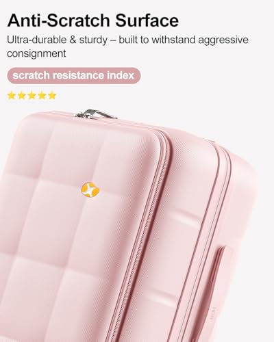 MGB Hardside Carry On Luggage, 20 Inch Front Open Expandable Suitcase - color: Peach Pink, size: 20 Inch - Carry On