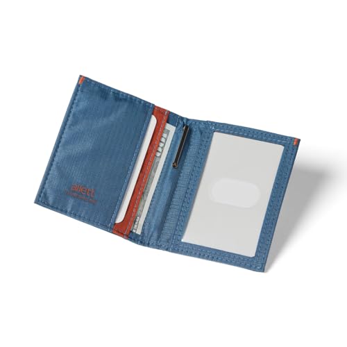 Allett Hybrid Card Wallet, RFID Blocking Slim Bifold (Nylon, Indigo Blue) - color: Indigo Blue, style: Nylon