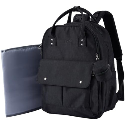 Large Capacity Diaper Bag Backpack, Wet/Dry Separation Black - color: Black
