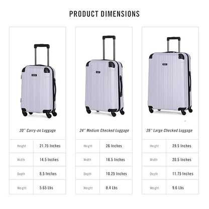 Kenneth Cole REACTION Out of Bounds 경량 하드쉘 4륜 스피너 수하물, 라벤더., 20인치 기내용, Kenneth Cole Reaction Out of Bounds 경량 하드쉘 4륜 스피너 캐리어 - color: 라벤더., size: 20인치 기내용