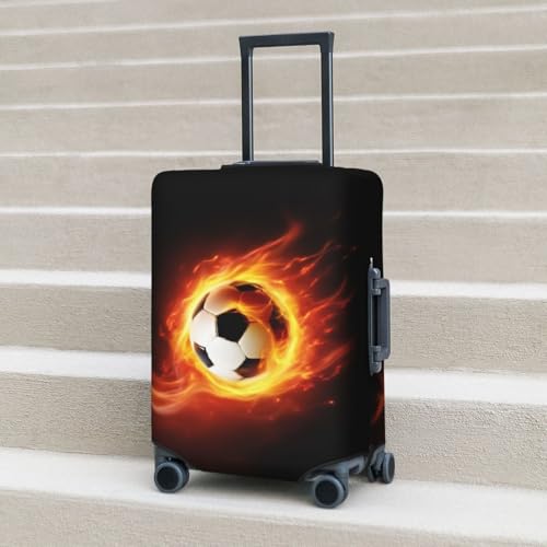 Football Luggage Cover Elastic Washable Suitcase Sleeve Anti-Scratch Stain Resistant, Stretchable Baggage Protector Fit (S 18-21 Inch Luggage) - size: Small, style: Football