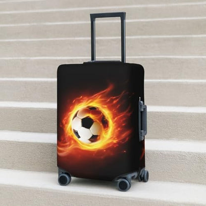 Football Luggage Cover Elastic Washable Suitcase Sleeve Anti-Scratch Stain Resistant, Stretchable Baggage Protector Fit (S 18-21 Inch Luggage) - size: Small, style: Football