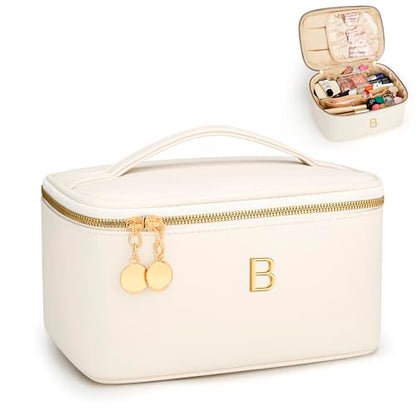 Personalized Makeup Bag Gifts for Women Travel Cosmetic Case - color: Beige01, style: B