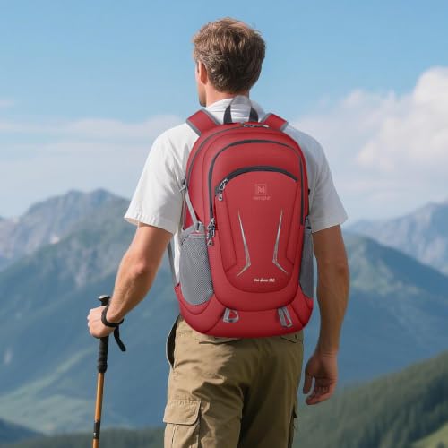 MIYCOO Ultralight Packable Backpack, 35L Waterproof Hiking Daypack - color: Red