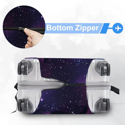 ANNA QUEEN Travel Luggage Cover Suitcase Protector Suitcase Cover Anti-Scratch,Stretchable Bag Cover Washable Durable Polyester - color: Black Cat, size: L(fits 28-30Inch suitcase)