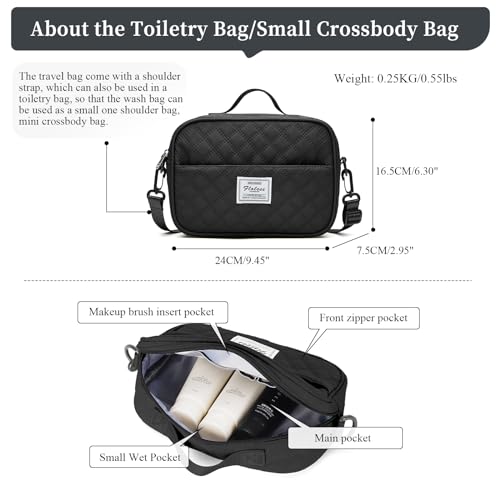 Weekender Bags for Women, Travel Duffel Bag with Shoes Compartment - color: Grid-Black, size: Large