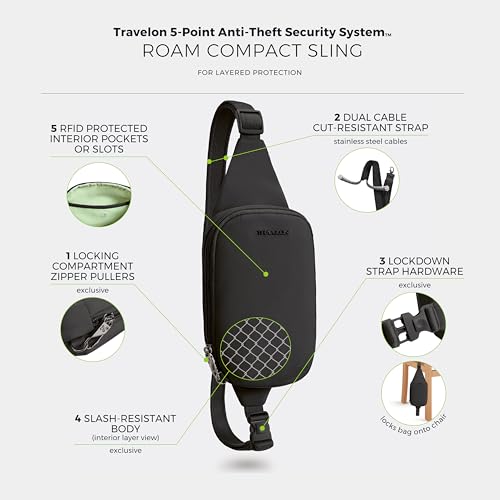 Travelon Anti-Theft Roam Compact Sling - color: Black