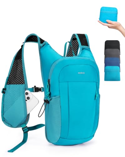 ECOHUB Small Hiking Daypacks Men 15L Lightweight Backpack for Travel Teal - color: Green