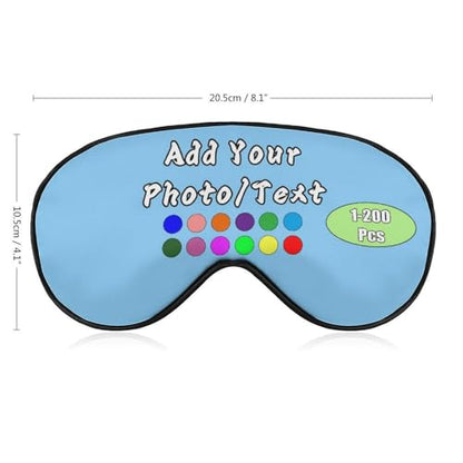 Custom Eye Mask for Men Women Personalized Sleep Mask Add Your Photo Text Logo Adjustable Strap Eyeshade for Sleeping Travel Work, LightSkyBlue - color: Lightskyblue