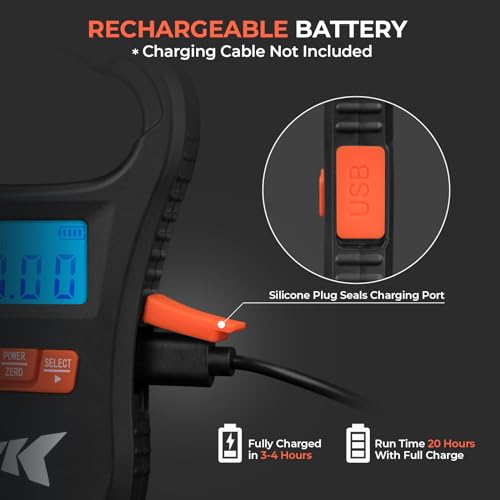 KastKing ToughTide USB Charging Fishing Scale, Fishing Gear, Black - color: Black