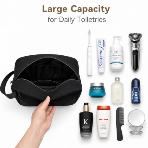 Travel Toiletry Bag,Toiletry Bag for Men,Hanging Toiletry Organizer Dopp Ki - color: Black