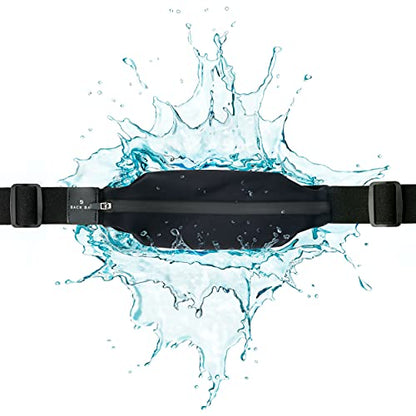 No-Bounce Slim & Secure Running Belt, Fits ALL Phones, Keys, Cards, Gels - color: 2. Black