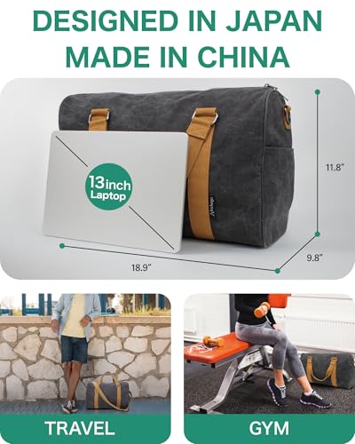 Japan Design Canvas Travel Duffel Bag - Carry-On, CanBoss (Black) - color: Black