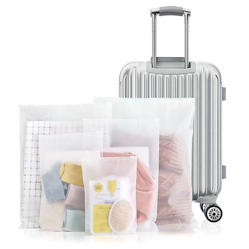 30PCS Frosted Travel Storage Bags for Clothes with Zip-Lock Seal, 5 Sizes