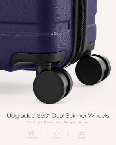 Coolife Luggage Set, 3 Piece Lightweight Durable Hardshell, Deep Purple - color: Deep Purple