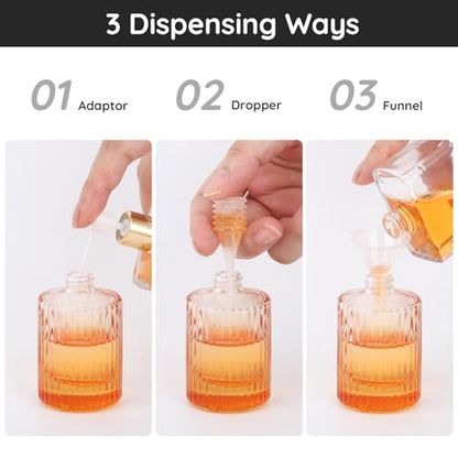 Segbeauty 1oz Perfume Spray Bottle, 30ml Glass Refillable Travel Bottles, 4pcs Empty Atomizer Spray Bottle Cologne Atomizer for Men, Fine Mist Fragrance Bottles for Dispensing Perfume with Tool - color: Gradient Orange, style: 1oz/30ml Set